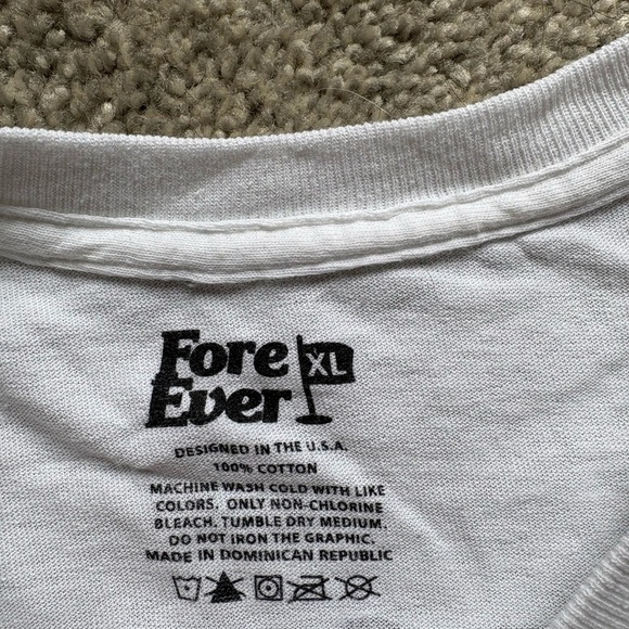 White Graphic golf Tee with Front Design - Picture 3 of 4